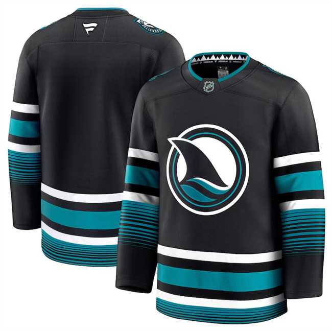 Men%27s San Jose Sharks Blank Black 2024-25 Alternate Stitched Hockey Jersey Dzhi